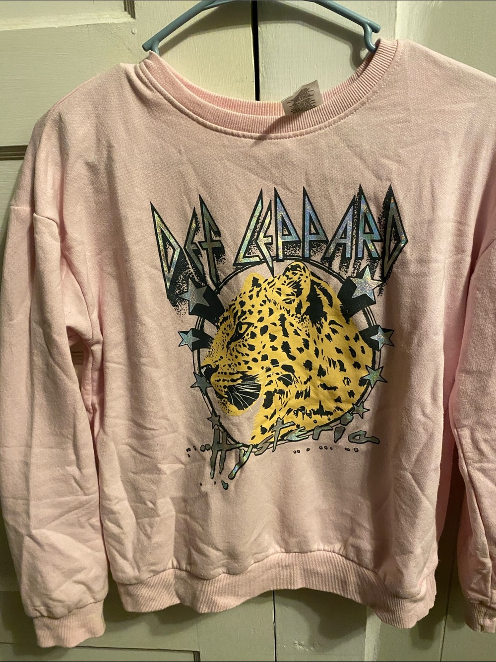 Kids Pink Graphic Sweatshirt with Leopard Print